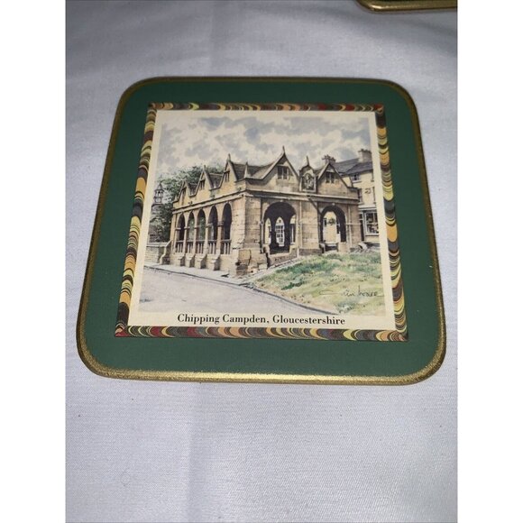 Cloverleaf Traditional Laminated Coasters Set Of 6 British Landmark Designs Cork - Picture 6 of 16